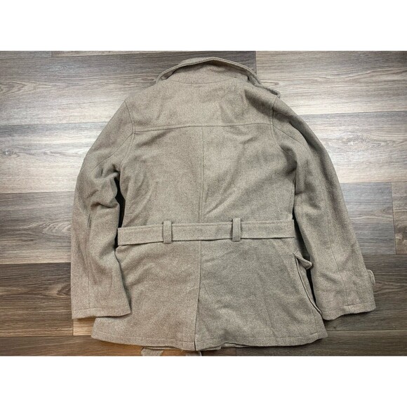 Converse Womens Sz L Gray Wool Blend Button-Down w/Pockets Pea Coat Trench - Picture 6 of 6